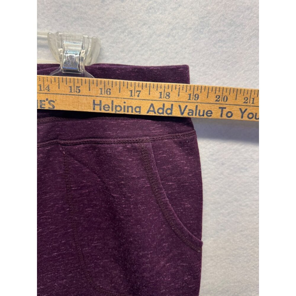 Womens Heathered Purple Jogger Pants Drawstring Waist Pockets Knit Loungewear - Picture 5 of 11